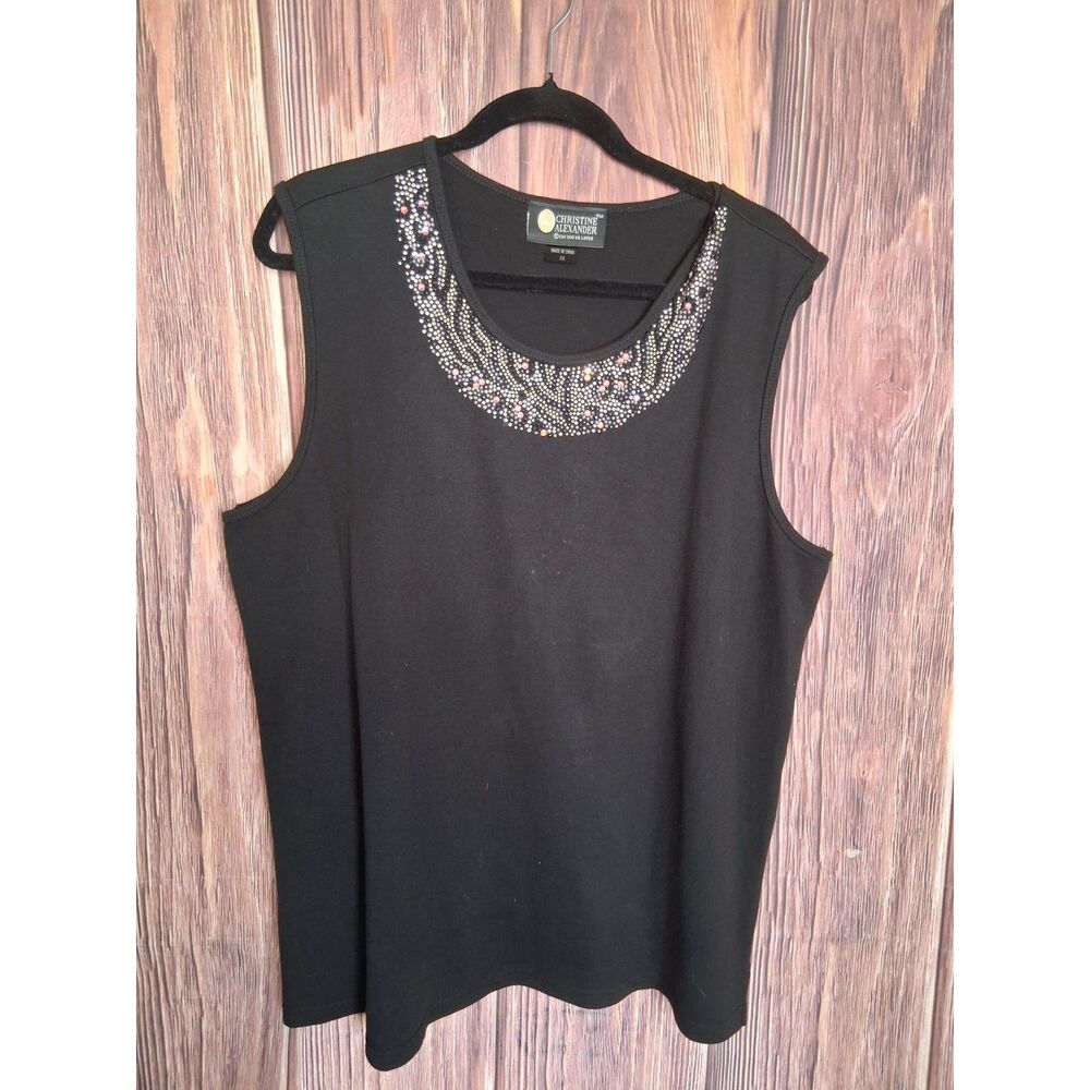 Christine alexander animal print rhinestone sleeveless size 2XL